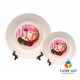Plato De Ceramica Blanco Plateado De 25.40 Cm Sin Stand /Sublim-Arts