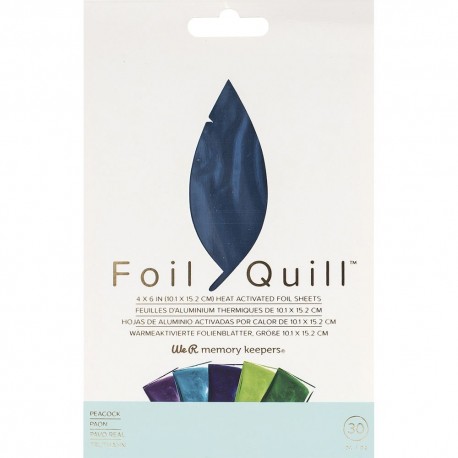 Laminas De Foil Peacock De 30 Piezas (4 X 6 Pulgadas) / Foil Quill