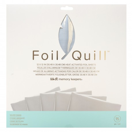 Laminas de Foil Silver Swan De 30 Piezas (4 X 6 Pulgadas) / Foil Quill