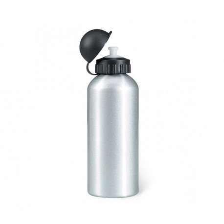BOTELLA PLATEADA DE ALUMINIO 600ML CON TAPA POP-TOP / SUBLIM-ARTS