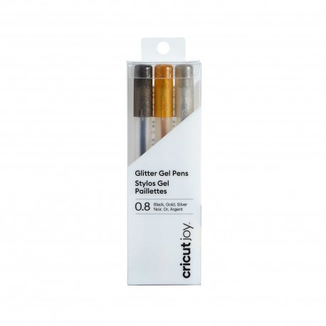 JOY GLITTER GEL PENS 0.8 BLACK GOLD SLVR/ CRICUT