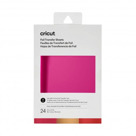 LAMINAS DE TRANSFERENCIA FOIL RUBY - 24 UND (10,1 cm x 15,2 cm) - EXPLORE Y MAKER / CRICUT