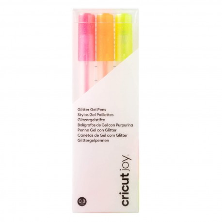 SET DE 3 BOLIGRAFOS GLITTER GEL NEON CRICUT JOY (0,8 mm)/CRICUT
