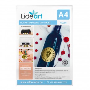 FILM AUTOADHESIVO ORO GLOSS PARA INKJET WPA4X20UND / LIDERART