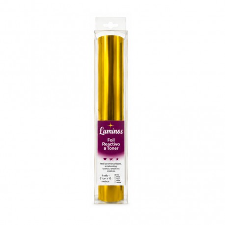 Foil reactivo Luminos dorado rollo 21cm x 10mt / Quelli