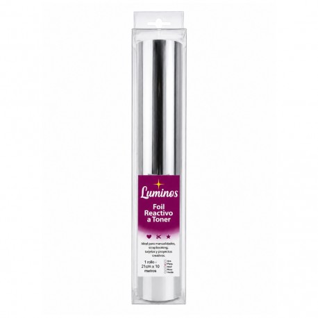 Foil reactivo Luminos Plateado rollo 21cm x 10mt / Quelli