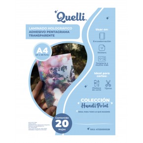 LAMINADO HOLOGRAFICO ADHESIVO PENTAGRAM TRANSP. A4 (20 Und) Handi Print