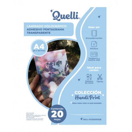 LAMINADO HOLOGRAFICO ADHESIVO PENTAGRAM TRANSP. A4 (20 Und) Handi Print