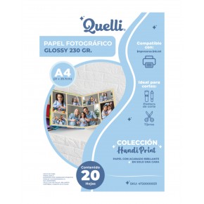 PAPEL FOTOGRAFICO GLOSSY 230GSM A4 (20 Und) - Handi Print