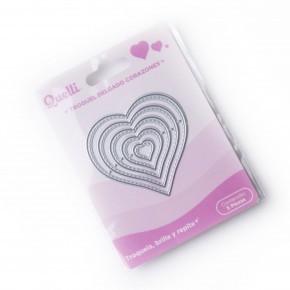 TROQUEL DE CORTE DELGADO CORAZONES 5 PZAS / QUELLI