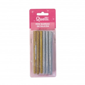 MINI BARRAS DE SILICONA GLITTER X 12 UNDS / QUELLI